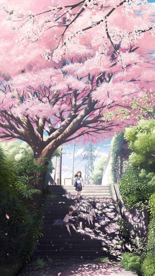 动漫风景图片樱花,漫天花雨绘春景——樱花动漫风景图赏析