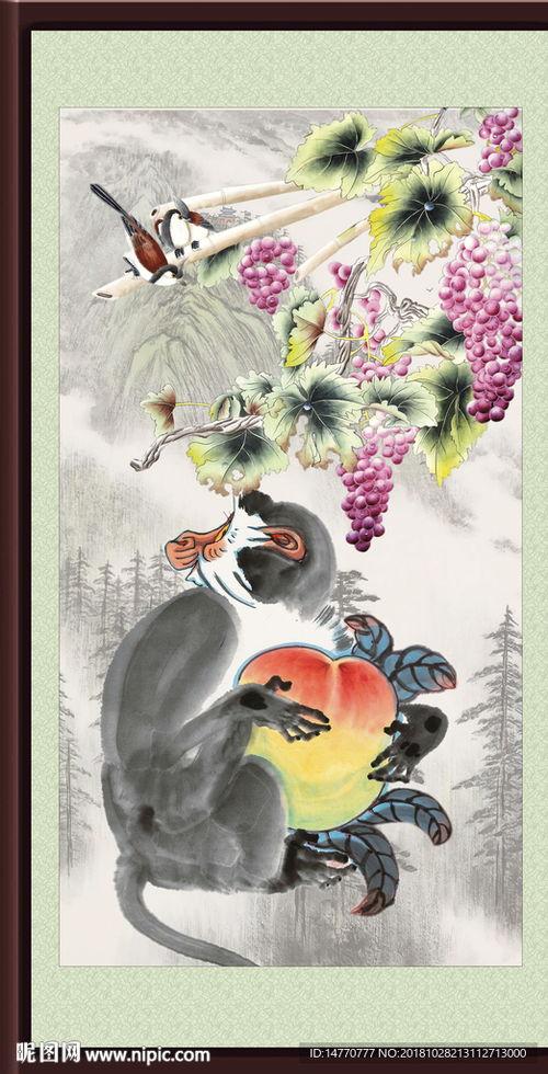 国画猴子图片大全,国画猴子图鉴赏析